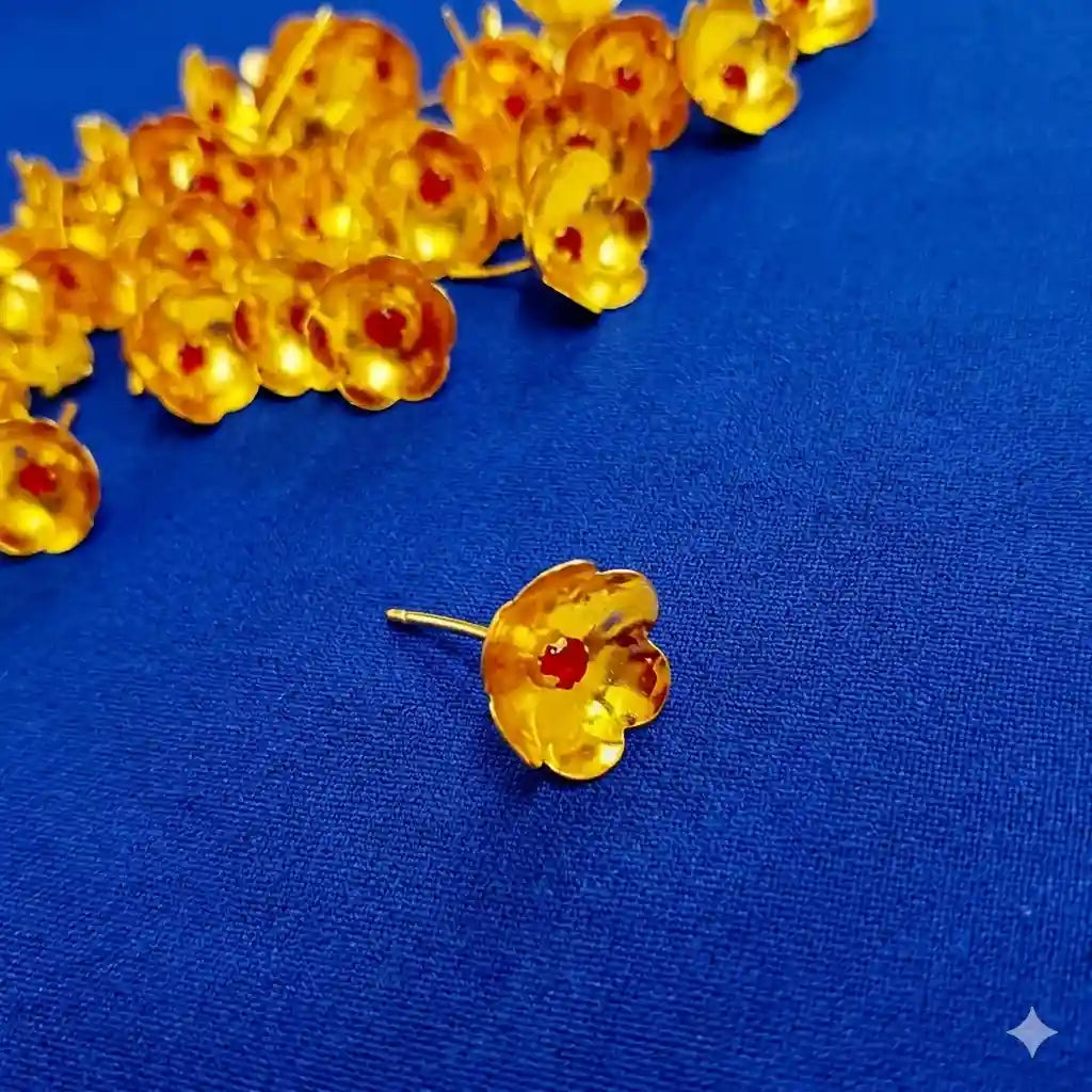 108 flower for Varalakshmi pooja Glod plated with Ruby stone.