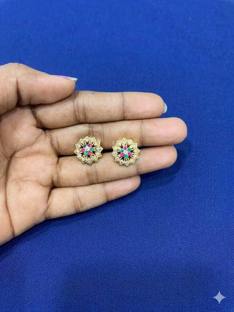 multicolour stone earrings