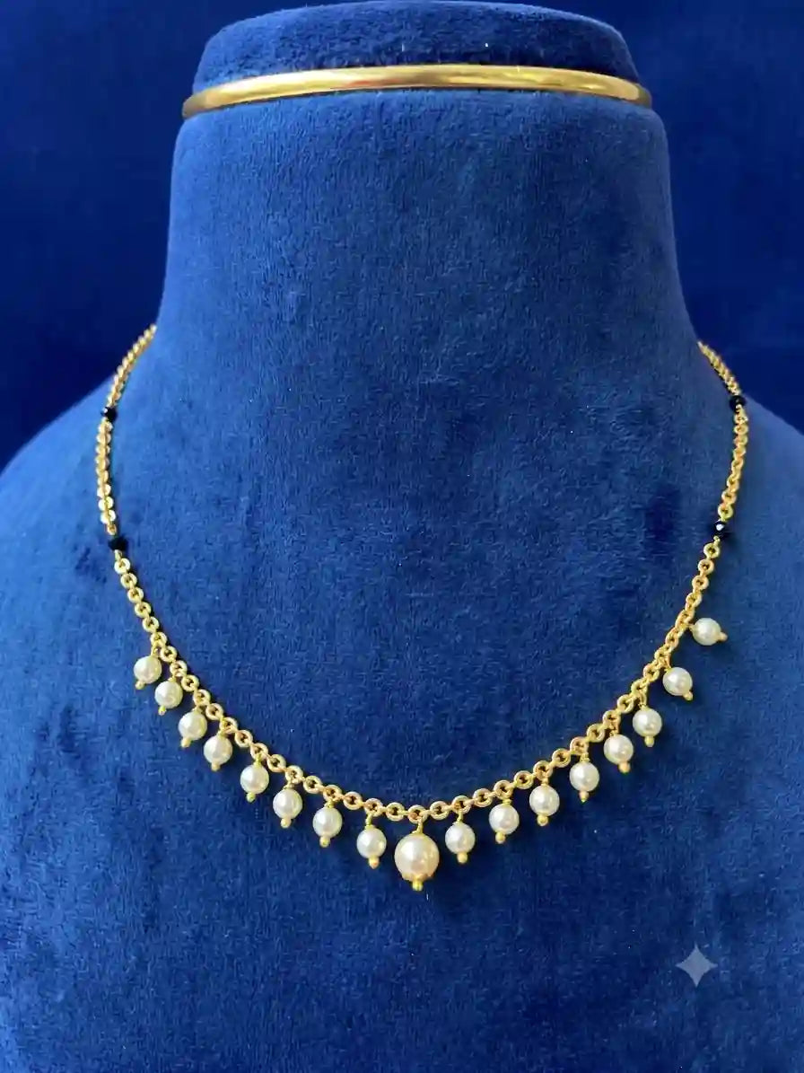 Gold Pearl Mangalsutra Necklace
