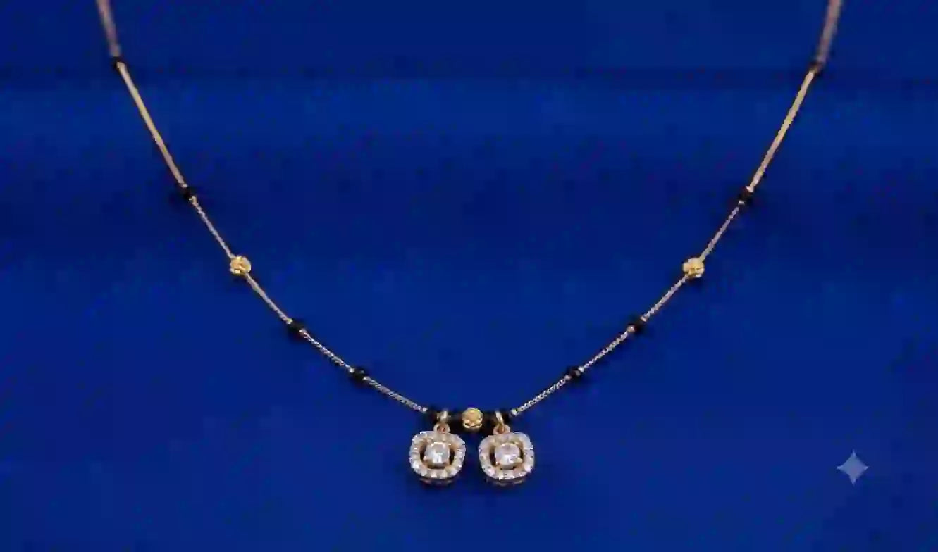 Gold Plated Double Pendant Mangalsutra