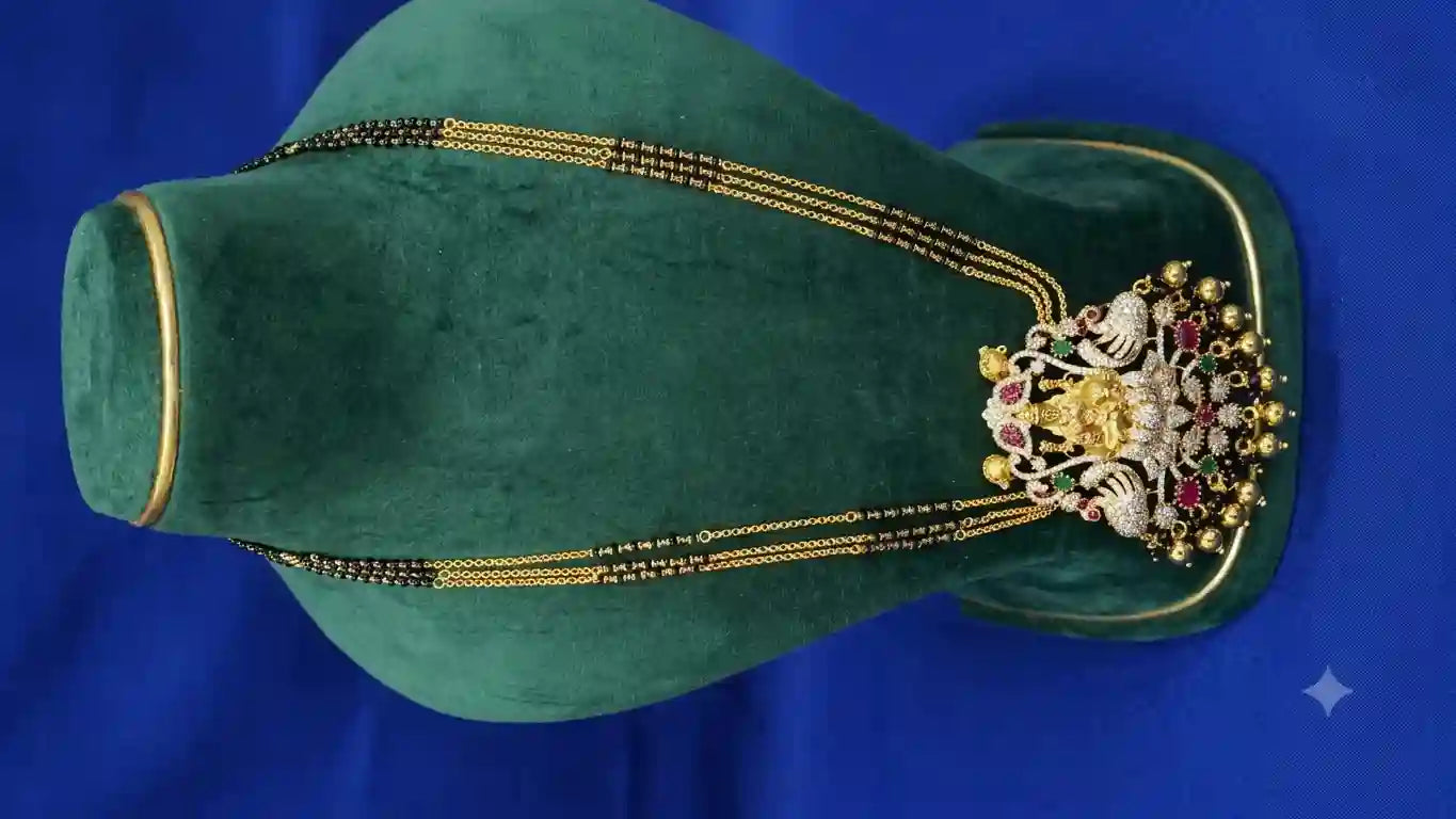 Temple Jewellery Long Mangalsutra with Lakshmi Pendant