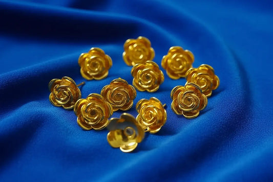 gold plated flowers for Pooja